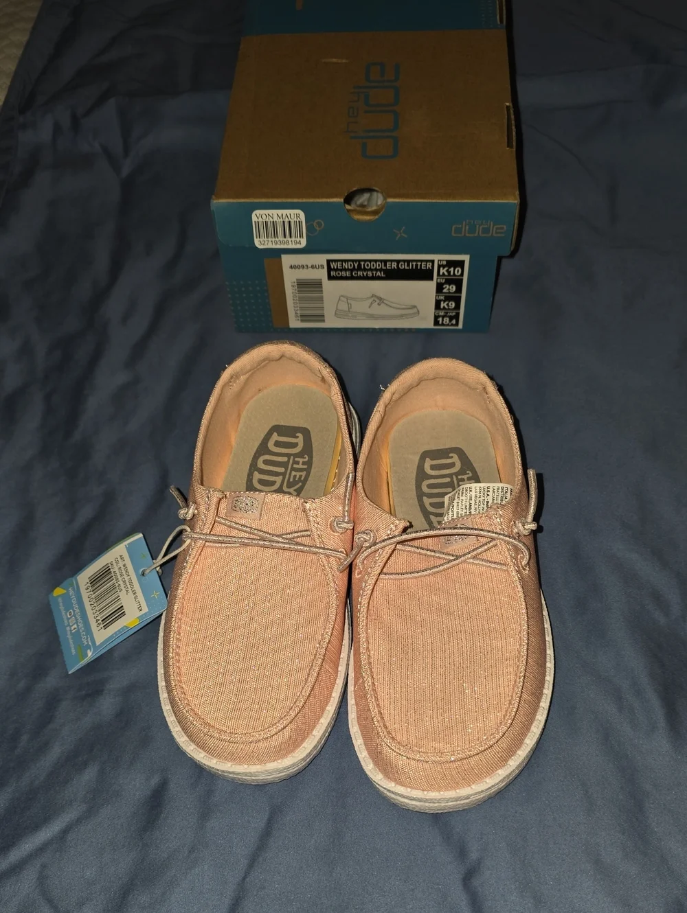 Hey Dude Kids Moccasins Glitter Slip-On in Rose
